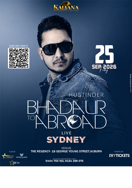 Hustinder Bhadaur to Abroad - Live In Sydney 2026