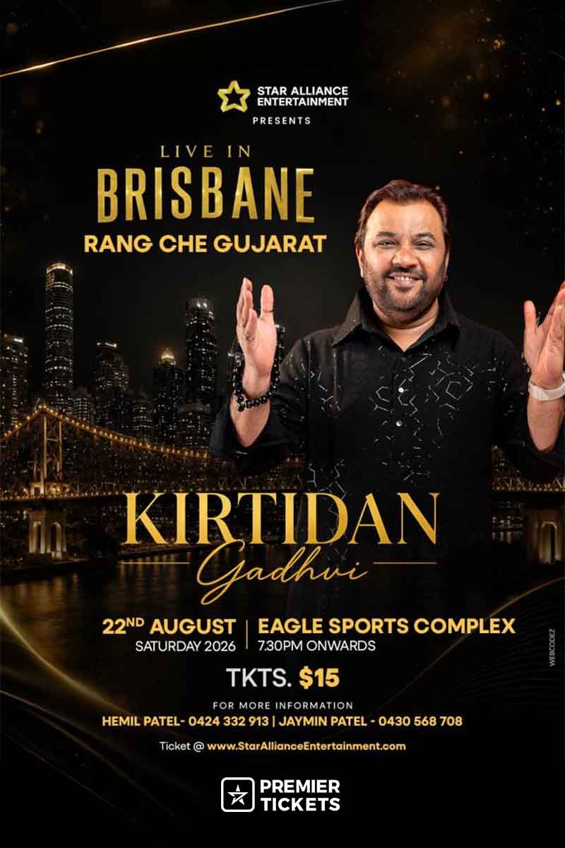 Rang Che Gujarat 2026 with Kirtidan Gadhvi in Brisbane