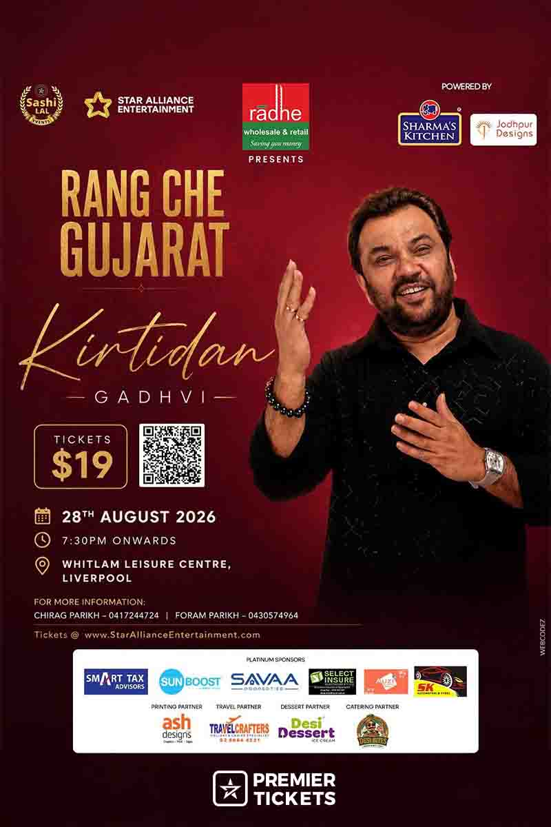 Rang Che Gujarat 2026 with Kirtidan Gadhvi in Sydney